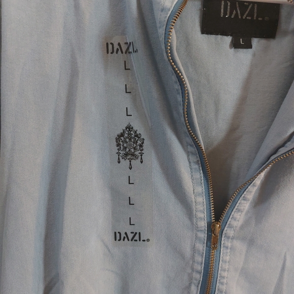 Woman Shirt-dress Longsleeve Blue Size Large - Picture 4 of 15